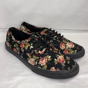 Vans Authentic Lo Pro Black Floral Shoes